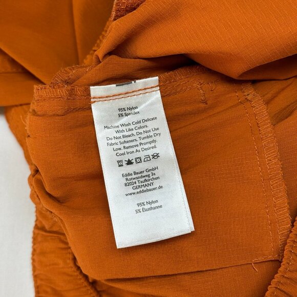 Eddie Bauer Womens First Ascent Pants Size 12 Hiking Outdoors Orange Nylon Cargo - Picture 6 of 12